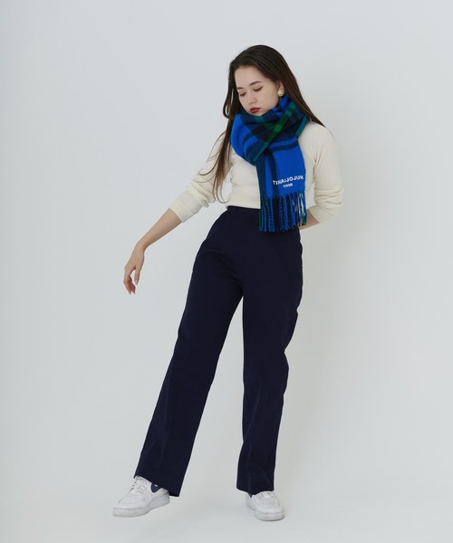 TINA：JOJUN（ティーナジョジュン）の「ユニセックス チェックマフラー TINA：JOJUN（マフラー・レディース・イエロー/ブルー/ライトグレー・F）」の19枚目の写真