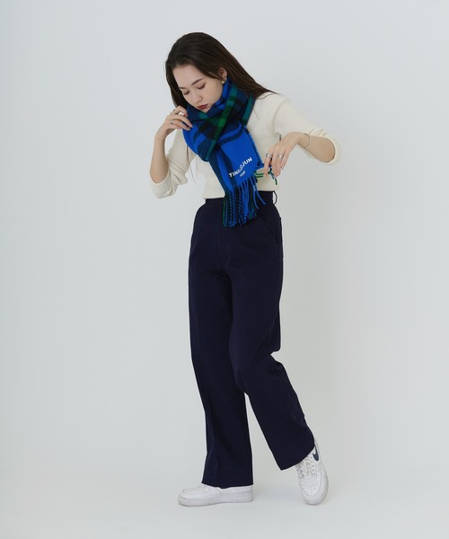 TINA：JOJUN（ティーナジョジュン）の「ユニセックス チェックマフラー TINA：JOJUN（マフラー・レディース・イエロー/ブルー/ライトグレー・F）」の20枚目の写真
