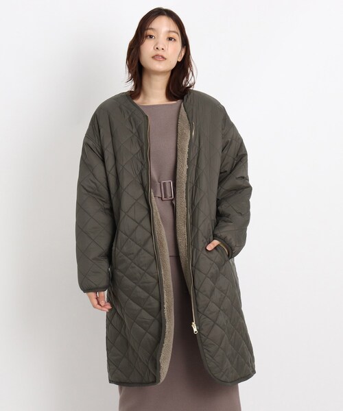 ◆【S-3L】リバーシブルキルト＆ボアコート