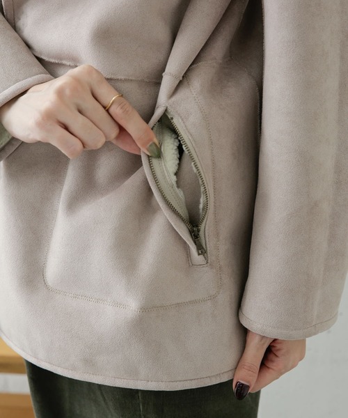 LE GLAZIK（ルグラジック）の「Le GLAZIK　フェイクムートンリバーシブルコート（ムートンコート・レディース・ライトベージュ・36）」の6枚目の写真