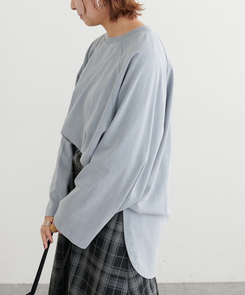 PUAL CE CIN（ピュアルセシン）の「パウダー加工プルオーバー（Tシャツ/カットソー・レディース・ブラック/グレー/ベージュ/ブルー・FREE）」の8枚目の写真