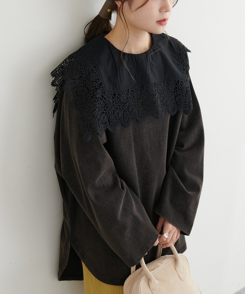 PUAL CE CIN（ピュアルセシン）の「パウダー加工プルオーバー（Tシャツ/カットソー・レディース・ブラック/グレー/ベージュ/ブルー・FREE）」の22枚目の写真