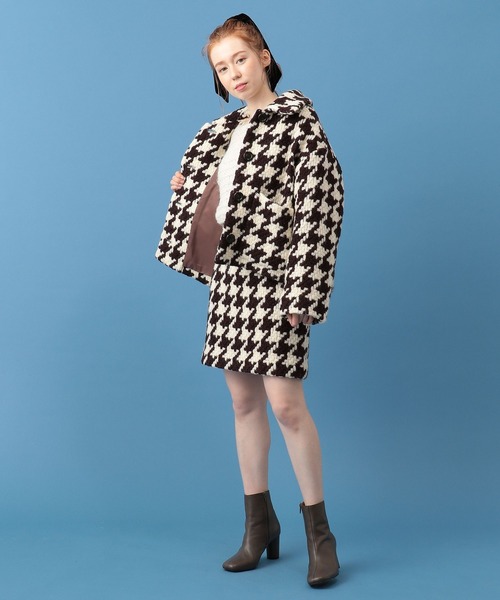 中古 Deicy ハウンドトゥースショートコート その他