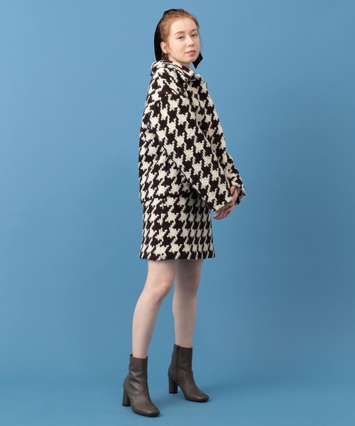 DEICY(デイシー)の「ハウンドトゥースショートコート(その他アウター・レディース・ブラウン・FREE)」の18枚目の写真