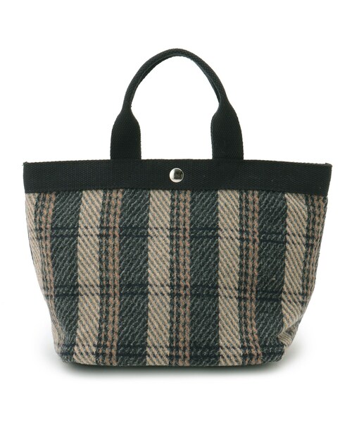 SHOO・LA・RUE(シューラルー)の「◆チェックテープトート(トートバッグ・レディース・ブラック系1/ダークブラウン系1/ベージュ系1/ベージュ系8・00)」の1枚目の写真