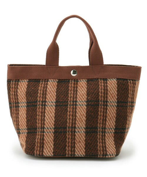 SHOO・LA・RUE(シューラルー)の「◆チェックテープトート(トートバッグ・レディース・ブラック系1/ダークブラウン系1/ベージュ系1/ベージュ系8・00)」の2枚目の写真