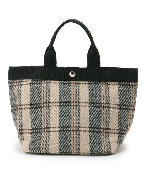 SHOO・LA・RUE(シューラルー)の「◆チェックテープトート(トートバッグ・レディース・ブラック系1/ダークブラウン系1/ベージュ系1/ベージュ系8・00)」の4枚目の写真