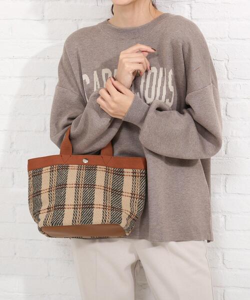 SHOO・LA・RUE(シューラルー)の「◆チェックテープトート(トートバッグ・レディース・ブラック系1/ダークブラウン系1/ベージュ系1/ベージュ系8・00)」の8枚目の写真