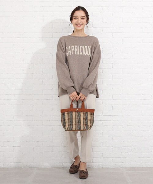 SHOO・LA・RUE(シューラルー)の「◆チェックテープトート(トートバッグ・レディース・ブラック系1/ダークブラウン系1/ベージュ系1/ベージュ系8・00)」の6枚目の写真