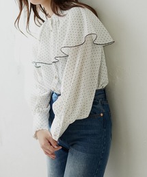 【WEB限定カラー有り】ひらりケープブラウス