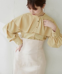 【WEB限定カラー有り】ひらりケープブラウス