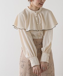 【WEB限定カラー有り】ひらりケープブラウス