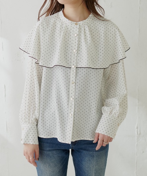 【WEB限定カラー有り】ひらりケープブラウス