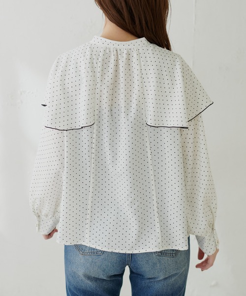 【WEB限定カラー有り】ひらりケープブラウス