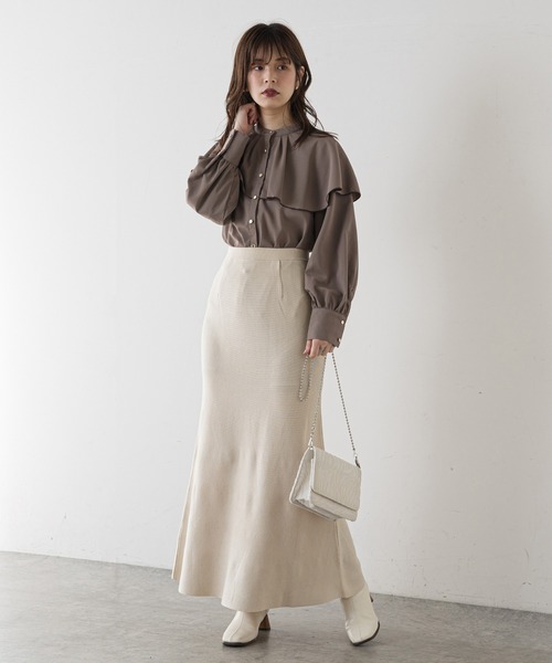【WEB限定カラー有り】ひらりケープブラウス