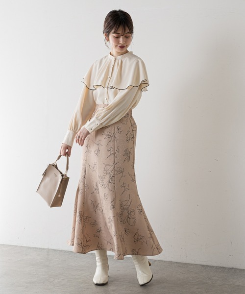 【WEB限定カラー有り】ひらりケープブラウス