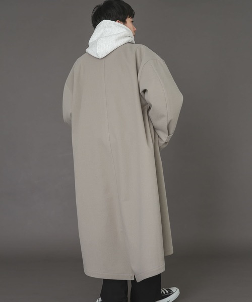 SENSE OF PLACE by URBAN RESEARCH（センスオブプレイスバイアーバンリサーチ）の「スタンドカラールーズコート（ステンカラーコート・メンズ・ミント/ブラック・MEDIUM/LARGE）」の14枚目の写真