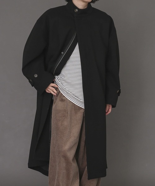 SENSE OF PLACE by URBAN RESEARCH（センスオブプレイスバイアーバンリサーチ）の「スタンドカラールーズコート（ステンカラーコート・メンズ・ミント/ブラック・MEDIUM/LARGE）」の16枚目の写真