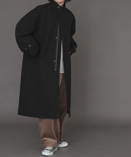 SENSE OF PLACE by URBAN RESEARCH（センスオブプレイスバイアーバンリサーチ）の「スタンドカラールーズコート（ステンカラーコート・メンズ・ミント/ブラック・MEDIUM/LARGE）」の17枚目の写真