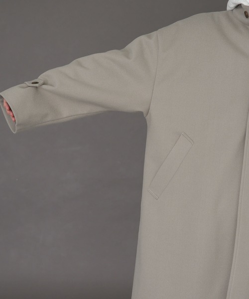 SENSE OF PLACE by URBAN RESEARCH（センスオブプレイスバイアーバンリサーチ）の「スタンドカラールーズコート（ステンカラーコート・メンズ・ミント/ブラック・MEDIUM/LARGE）」の4枚目の写真