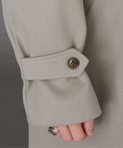 SENSE OF PLACE by URBAN RESEARCH（センスオブプレイスバイアーバンリサーチ）の「スタンドカラールーズコート（ステンカラーコート・メンズ・ミント/ブラック・MEDIUM/LARGE）」の5枚目の写真