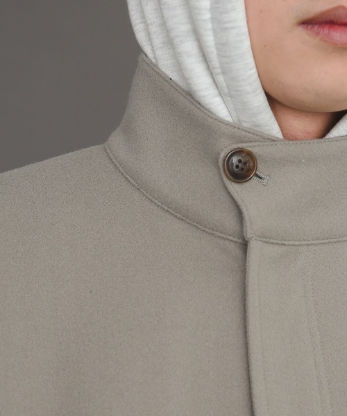 SENSE OF PLACE by URBAN RESEARCH（センスオブプレイスバイアーバンリサーチ）の「スタンドカラールーズコート（ステンカラーコート・メンズ・ミント/ブラック・MEDIUM/LARGE）」の3枚目の写真