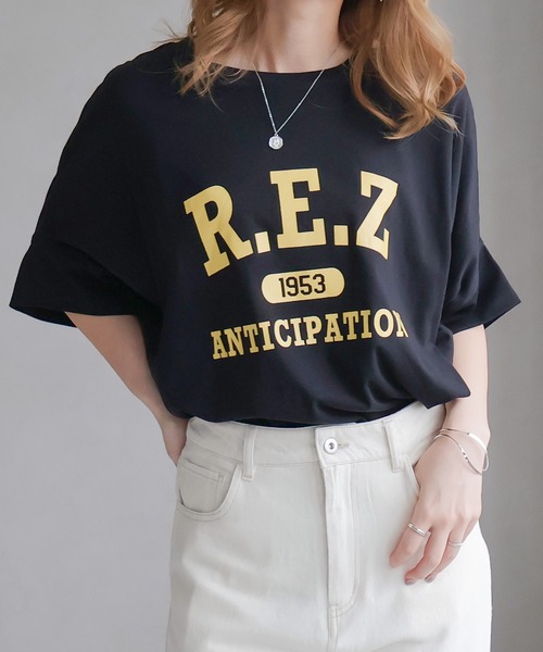 Social GIRL（ソーシャルガール）の「スリットドルマンムジロゴTシャツ（Tシャツ/カットソー・レディース・ブラック/オフホワイト/モカ/ワイン/グレイッシュベージュ/チャコール/グリーン/ホワイト系その他/ベージュ系その他/ブラック系その他/イエロー×グレー/スモークピンク/イエロー・M）」の15枚目の写真