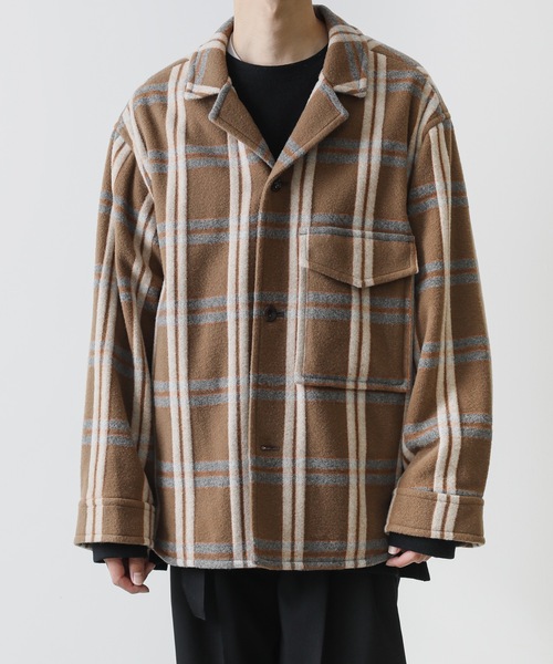 KAZUYUKI KUMAGAI ATTACHMENT（カズユキクマガイアタッチメント）の「W/Nyﾁｪｯｸﾓｯｻｰｼｬﾂｼﾞｬｹｯﾄ（テーラードジャケット・メンズ・キャメル/ベージュ・3/2/1）」の2枚目の写真