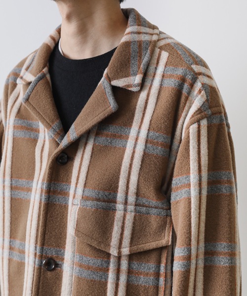 KAZUYUKI KUMAGAI ATTACHMENT（カズユキクマガイアタッチメント）の「W/Nyﾁｪｯｸﾓｯｻｰｼｬﾂｼﾞｬｹｯﾄ（テーラードジャケット・メンズ・キャメル/ベージュ・3/2/1）」の10枚目の写真