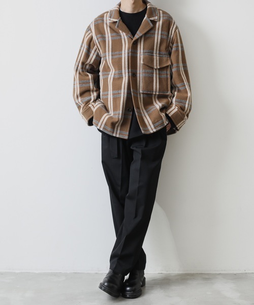 KAZUYUKI KUMAGAI ATTACHMENT（カズユキクマガイアタッチメント）の「W/Nyﾁｪｯｸﾓｯｻｰｼｬﾂｼﾞｬｹｯﾄ（テーラードジャケット・メンズ・キャメル/ベージュ・3/2/1）」の22枚目の写真