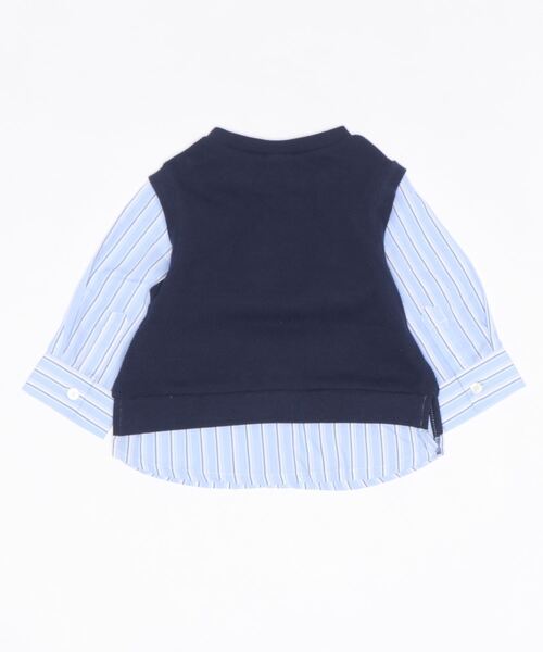 petit main（プティマイン）の「ベストドッキング長袖シャツ（シャツ/ブラウス・キッズ・ベージュ/ネイビー・80ｃｍ/90cm/110cm/100cm/120cm/130cm）」の7枚目の写真