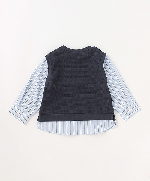 petit main（プティマイン）の「ベストドッキング長袖シャツ（シャツ/ブラウス・キッズ・ベージュ/ネイビー・80ｃｍ/90cm/110cm/100cm/120cm/130cm）」の17枚目の写真