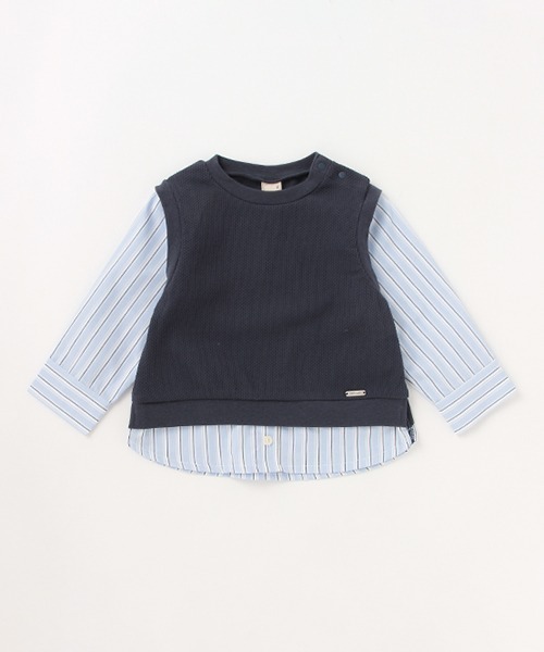 petit main（プティマイン）の「ベストドッキング長袖シャツ（シャツ/ブラウス・キッズ・ベージュ/ネイビー・80ｃｍ/90cm/110cm/100cm/120cm/130cm）」の18枚目の写真