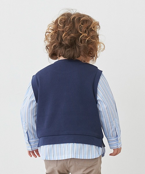 petit main（プティマイン）の「ベストドッキング長袖シャツ（シャツ/ブラウス・キッズ・ベージュ/ネイビー・80ｃｍ/90cm/110cm/100cm/120cm/130cm）」の20枚目の写真