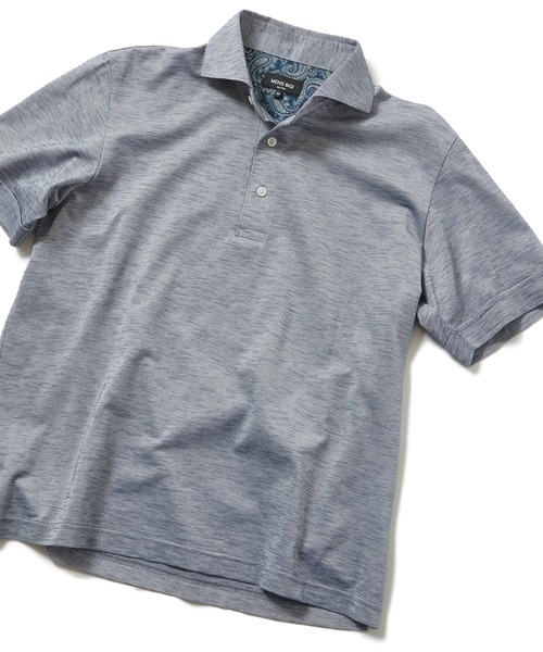 MEN'S BIGI（メンズビギ）の「【COOLMAX】スラブ鹿の子ポロシャツ　ACTIVE TAILORライン（ポロシャツ・メンズ・ネイビー/ブルー/グリーン・01/02/03）」の3枚目の写真