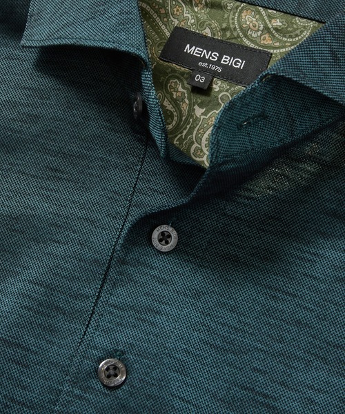 MEN'S BIGI（メンズビギ）の「【COOLMAX】スラブ鹿の子ポロシャツ　ACTIVE TAILORライン（ポロシャツ・メンズ・ネイビー/ブルー/グリーン・01/02/03）」の15枚目の写真