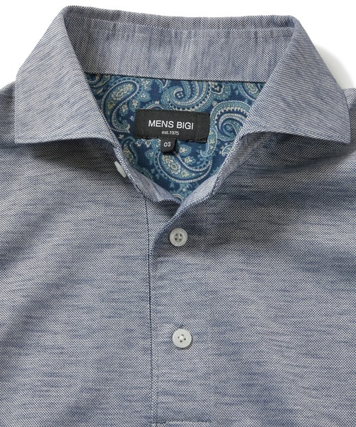 MEN'S BIGI（メンズビギ）の「【COOLMAX】スラブ鹿の子ポロシャツ　ACTIVE TAILORライン（ポロシャツ・メンズ・ネイビー/ブルー/グリーン・01/02/03）」の21枚目の写真