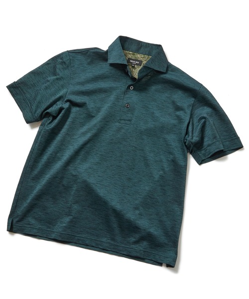 MEN'S BIGI（メンズビギ）の「【COOLMAX】スラブ鹿の子ポロシャツ　ACTIVE TAILORライン（ポロシャツ・メンズ・ネイビー/ブルー/グリーン・01/02/03）」の13枚目の写真
