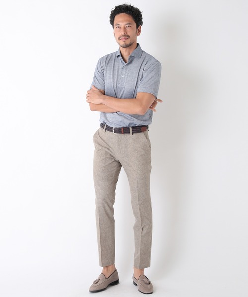 MEN'S BIGI（メンズビギ）の「【COOLMAX】スラブ鹿の子ポロシャツ　ACTIVE TAILORライン（ポロシャツ・メンズ・ネイビー/ブルー/グリーン・01/02/03）」の12枚目の写真