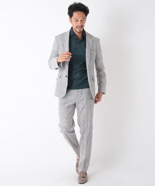 MEN'S BIGI（メンズビギ）の「【COOLMAX】スラブ鹿の子ポロシャツ　ACTIVE TAILORライン（ポロシャツ・メンズ・ネイビー/ブルー/グリーン・01/02/03）」の7枚目の写真