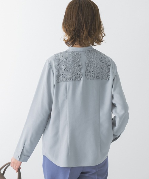 URBAN RESEARCH ROSSO（アーバンリサーチロッソ）の「ウォッシャブルレースブラウス（シャツ/ブラウス・レディース・ブルー系その他/オフホワイト/ネイビー・FREE）」の11枚目の写真
