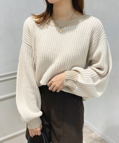 apres jour(アプレジュール)の「配色ニット【ZOZOTOWN限定アイテム】(ニット/セーター・レディース・イエロー系その他/アイボリー/グリーン系その他・X-LARGE/フリー)」の4枚目の写真