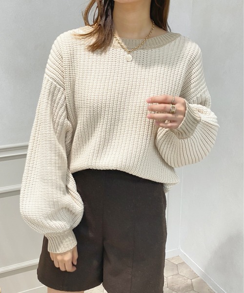 apres jour(アプレジュール)の「配色ニット【ZOZOTOWN限定アイテム】(ニット/セーター・レディース・イエロー系その他/アイボリー/グリーン系その他・X-LARGE/フリー)」の5枚目の写真