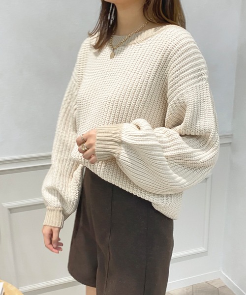 apres jour(アプレジュール)の「配色ニット【ZOZOTOWN限定アイテム】(ニット/セーター・レディース・イエロー系その他/アイボリー/グリーン系その他・X-LARGE/フリー)」の7枚目の写真