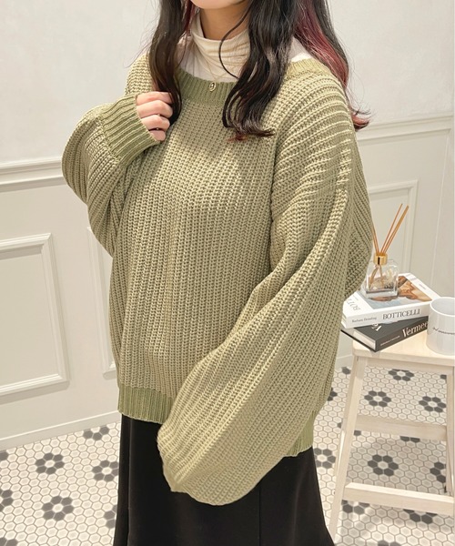 apres jour(アプレジュール)の「配色ニット【ZOZOTOWN限定アイテム】(ニット/セーター・レディース・イエロー系その他/アイボリー/グリーン系その他・X-LARGE/フリー)」の13枚目の写真