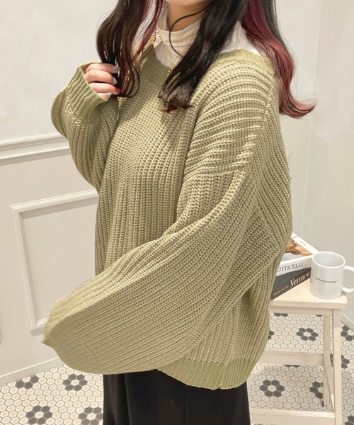 apres jour(アプレジュール)の「配色ニット【ZOZOTOWN限定アイテム】(ニット/セーター・レディース・イエロー系その他/アイボリー/グリーン系その他・X-LARGE/フリー)」の14枚目の写真