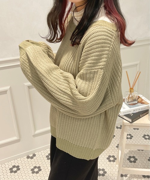 apres jour(アプレジュール)の「配色ニット【ZOZOTOWN限定アイテム】(ニット/セーター・レディース・イエロー系その他/アイボリー/グリーン系その他・X-LARGE/フリー)」の15枚目の写真