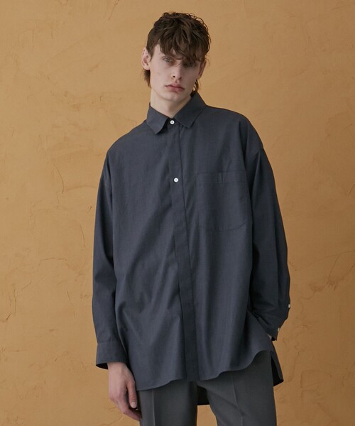 PUBLIC TOKYO（パブリックトウキョウ）の「スーパールーズレギュラーシャツ（シャツ/ブラウス・メンズ・ベージュ/サックスブルー/ダークグレー/ブラック・1/2）」の3枚目の写真