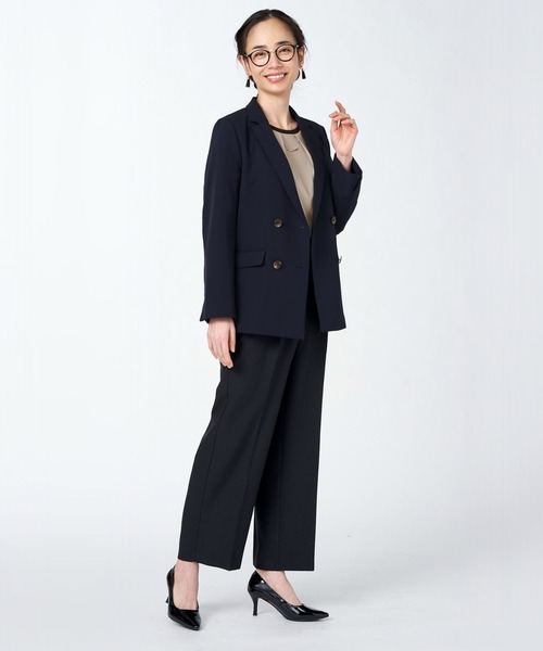 TOKYO SHIRTS（トウキョウシャツ）の「ベーシック ダブルボタン テーラードジャケット（テーラードジャケット・レディース・ブラック/ネイビー・M/L）」の2枚目の写真