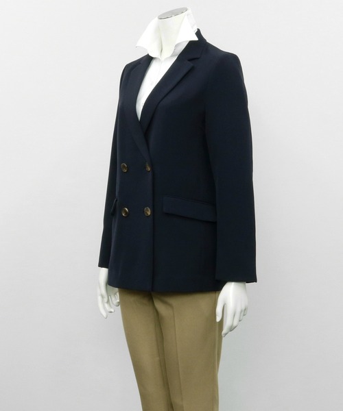 TOKYO SHIRTS（トウキョウシャツ）の「ベーシック ダブルボタン テーラードジャケット（テーラードジャケット・レディース・ブラック/ネイビー・M/L）」の12枚目の写真